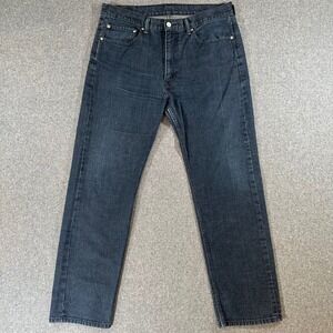 Levis 505 Regular Fit Jeans Mens 36x32 Dark Wash Blue Straight Leg Denim Pants